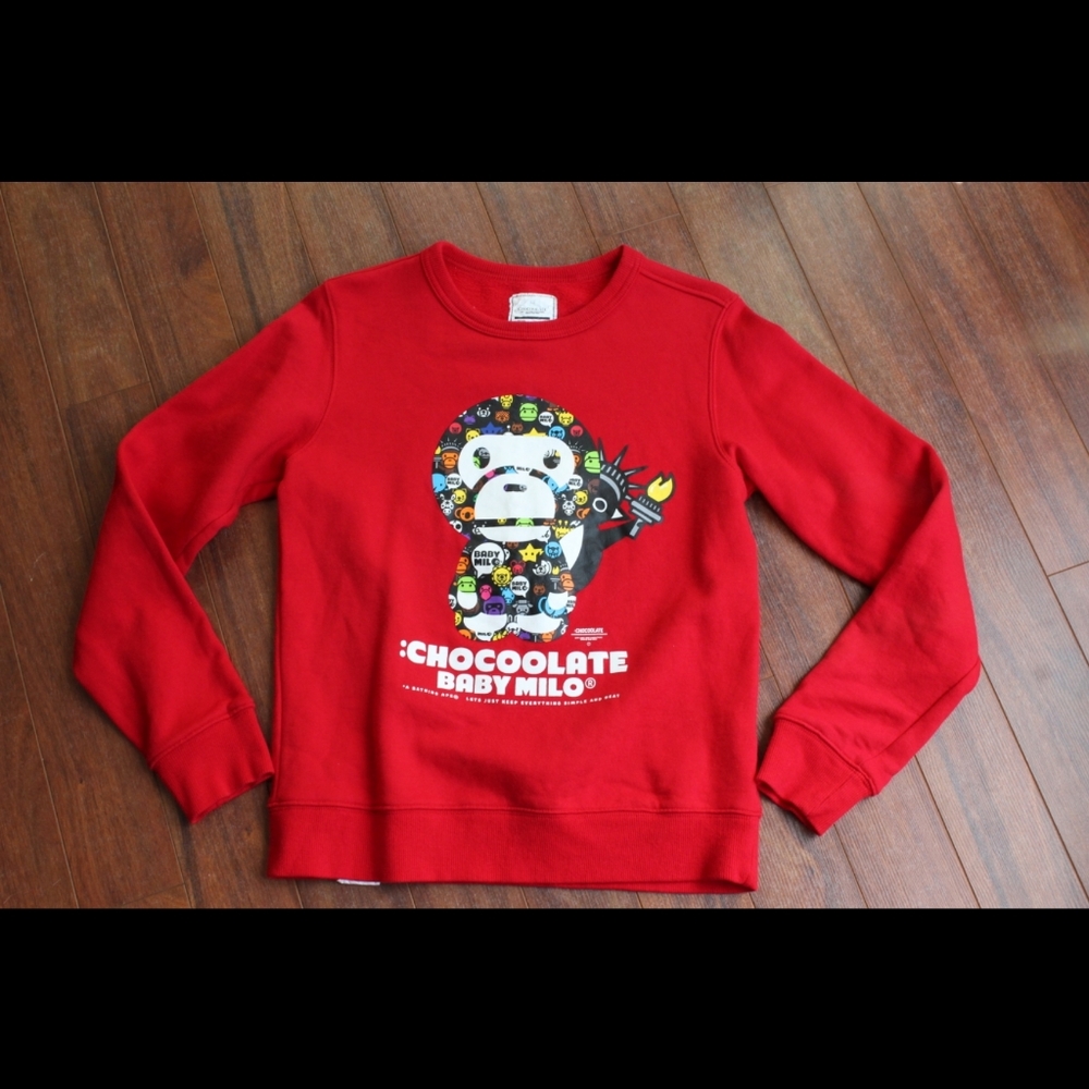 Chocoolate × baby milo (Bathing ape) crewneck